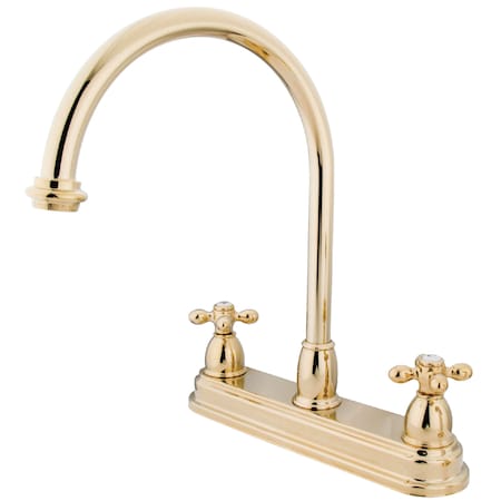Kingston Brass Restoration Centerset Kitchen Faucet, Polished Brass KB3742AX